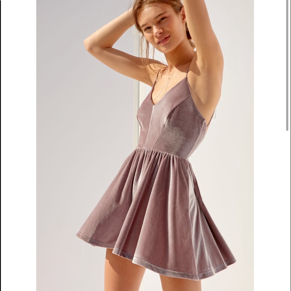 Kimchi Blue Vanessa Velvet Fit +Flare Romper